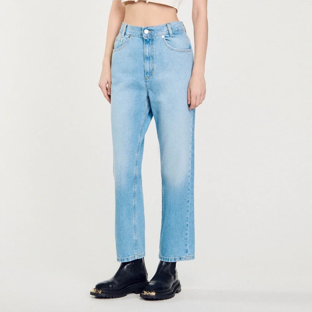 NWT Sandro Bibi Blue Straight-Leg Jeans w/ slight color transfer